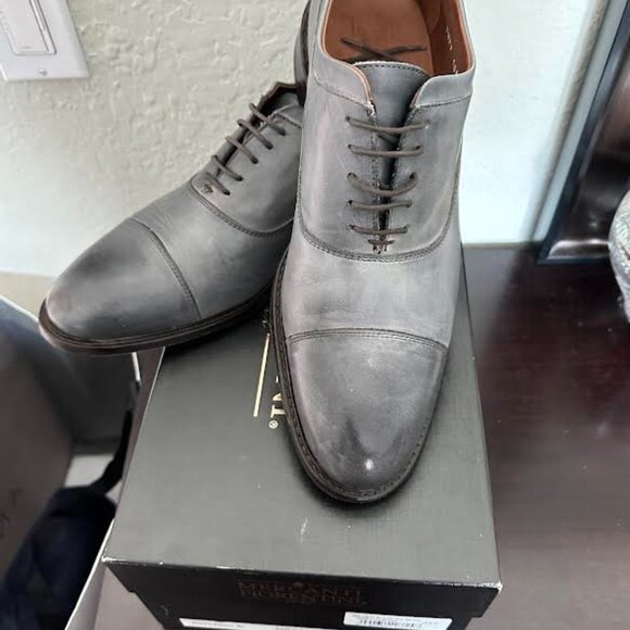 Mercanti Fiorentini Italian Gray Quarter-Brogue Cap Toe Oxford US 10.5M EUC main image 5